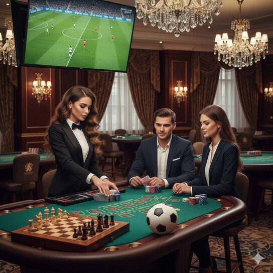 Michigan state outline with casino chips and a player enjoying an online casino game
